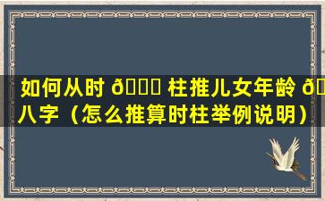 如何从时 🐋 柱推儿女年龄 🦁 八字（怎么推算时柱举例说明）